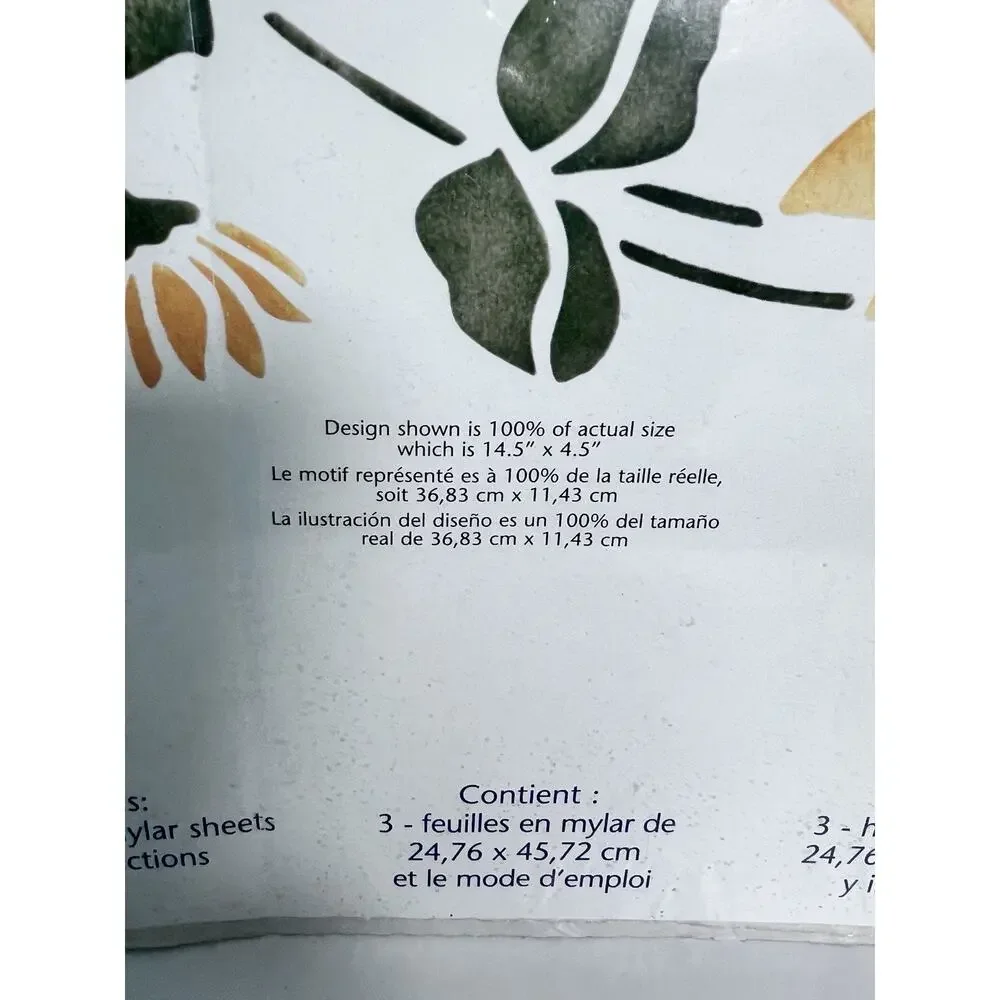 Vintage NEW Plaid Stencil Borders Sunflowers Y2K Bedroom 2000s Room‎ Decor Retro